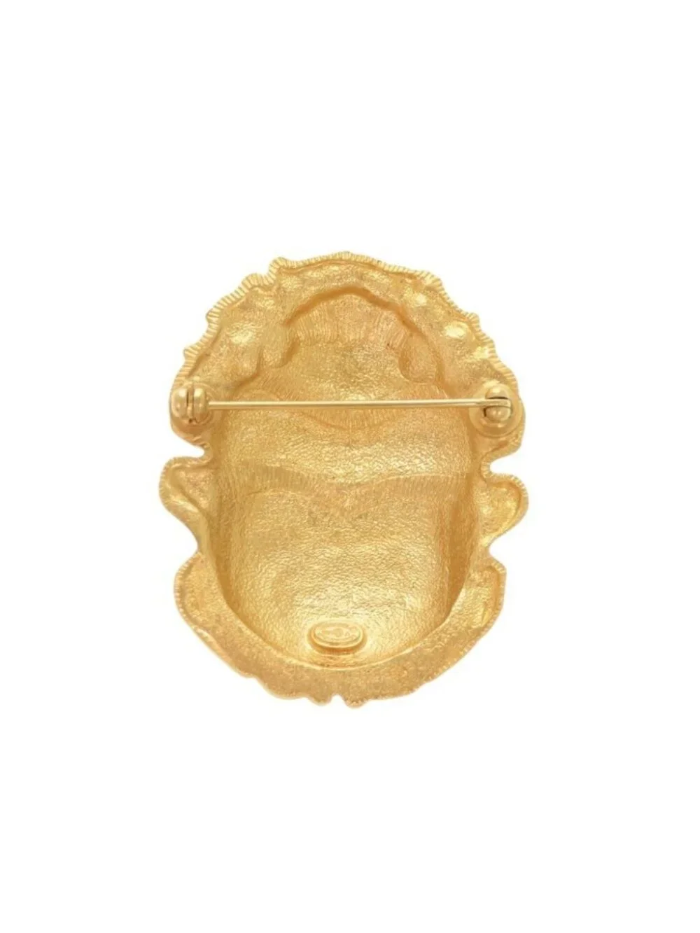 Chanel Scarab Motif CC Logo Metal Gold Brooch